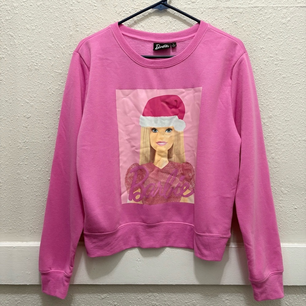 Barbie Pink Christmas Holiday Pullover Size Large